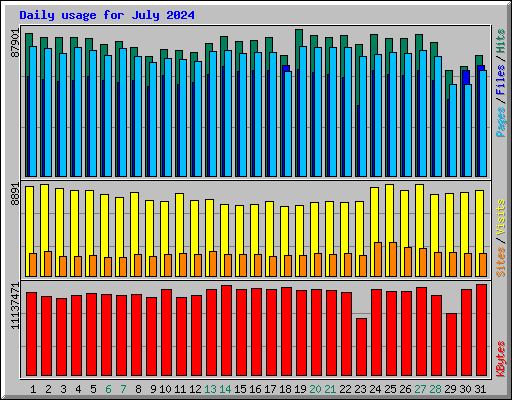 Daily usage for July 2024