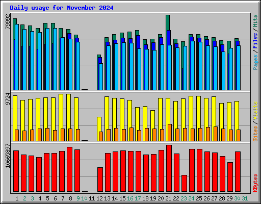 Daily usage for November 2024