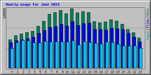 Hourly usage for June 2019