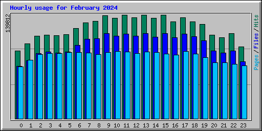 Hourly usage for February 2024